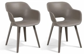 422805 Keter Градински столове Akola, 2 бр, капучино