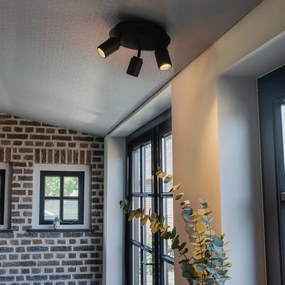 Модерен прожектор за баня черен 3-светлина IP44 - Ducha