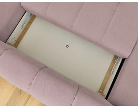 Розов сгъваем/с място за съхранение ъглов диван (десен ъгъл/U форма) Fuji – Bobochic Paris