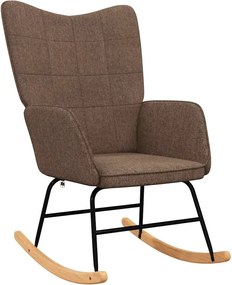 328010 vidaXL Люлеещ се стол, кафяв, текстил