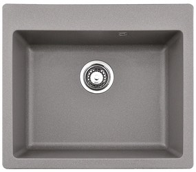 Кухненска мивка ICGS 8304 GRAY, гранит, със сифон, 57x50см