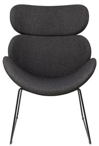 Тъмно сив фотьойл с черни крака Cazar - Actona