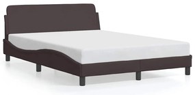 373168 vidaXL Рамка за легло Dover, тъмнокафява, 140x190 см, плат