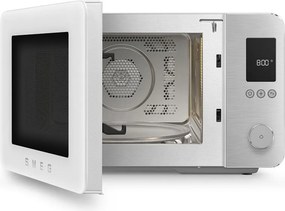 Комбинирана микровълнова фурна с горещ въздух SMEG Collezione MOC02WHMEU, 900W, 27 л, 25 програми, Плавно затваряне, Индивидуални настройки, Бял мат