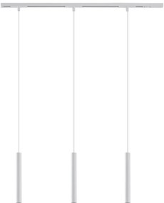 Модерна релсова система за осветление с 3 бели висящи лампи 1-фазна - Slimline Keno