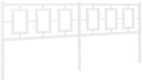 374328 vidaXL Метална табла за глава, бяла, 200 см