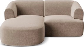 Светлокафяв кадифен ъглов диван (ляв ъгъл) Campi – Cosmopolitan Design