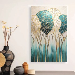Картина „Golden Leaves“ върху платно с дигитален печат, размери 70 × 100 × 3 см.