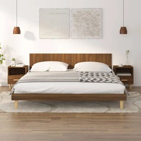 817302 vidaXL Нощни шкафчета, 2 бр, Кафяв дъб, 40x35x47 см