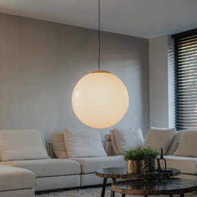 Смарт скандинавска висяща лампа златиста с опалово стъкло 50 см, включваща WiFi A60 - Ball 50