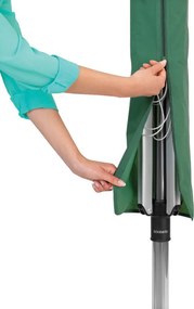 Външен простор Brabantia Lift-O-Matic 90300266, 40 м, Регулируема височина, Метален шиш за вкопаване, Калъф, Торба с щипки, Резистентен на корозия, Инокс