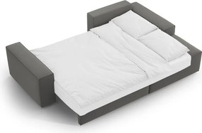 Светлосив кадифен разтегателен с място за съхранение ъглов диван (десен ъгъл) Jodie – Micadoni