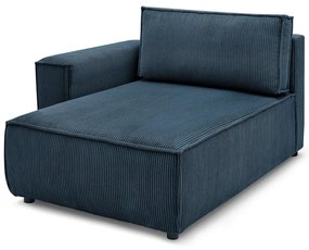 Тъмносин модул за диван от велур, ляв ъгъл Nihad modular – Bobochic Paris