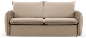 Бежов кадифен разтегателен диван 194 cm Vienna - Cosmopolitan Design