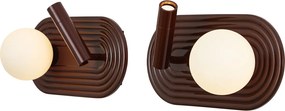 Set of 2 Retro Wall Lamps Brown Incl. 3-Step Dimmable LED and USB-C - Lila