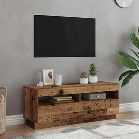 856355 vidaXL ТВ шкаф с LED осветление, 100x35x40 см, инженерно дърво