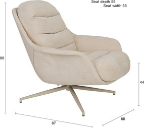 Бежово въртящо се кресло Philly – Zuiver