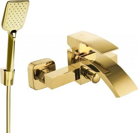 Mexen Libra R62 вана батерия със сглобяем душ сет, златна - 74513R62-50