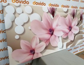 Картина на платно – Магнолия на абстрактен фон