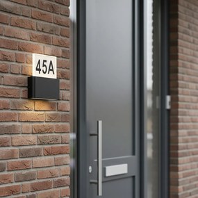 Външна стенна лампа черна с LED за номера на къщи IP54 - Kandi