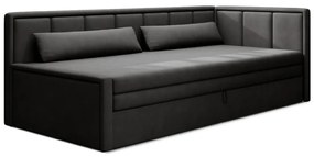 Тъмносив шенилов разтегателен диван с място за съхранение 214 cm Fulgeo – ELTAP