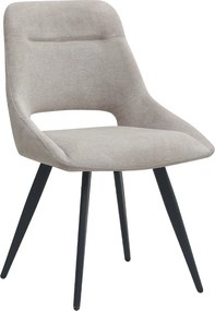 Тапициран трапезен стол Firenze TopMebel в бежов цвят с черни метални крака 51x60x81cm.