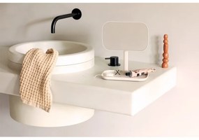 Огледало с поставка за принадлежности Brabantia ReNew 1006271, 28.3х20х12.6 см, Неплъзгаща се основа, 360° регулиране, Бежов