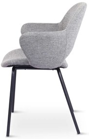 Светлосиви тапицирани трапезни столове в комплект 2 бр. Rowley – Unique Furniture