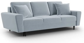 Светлосин кадифен разтегателен диван с място за съхранение 235 cm Kyoto – Cosmopolitan Design