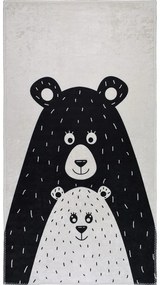 Черно-бял детски килим подходящ за пране 160x230 cm Bear Family – Vitaus