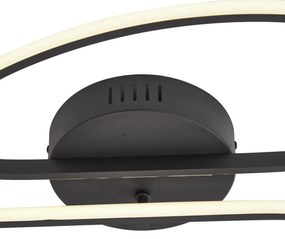 Дизайнерска таванна лампа матово черна 65 см 3-степенна димируема 2-светлина - Pepe