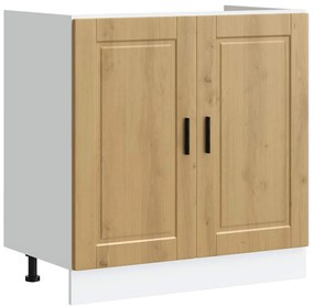 853936 vidaXL Шкаф за мивка, Porto, дъб артизан, 80x46x81,5см инженерно дърво
