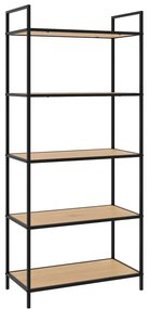 Стелаж от декор от дъб в черен и естествен цвят 70x156x35 cm Altino – Unique Furniture
