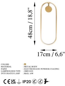 LED стенна лампа в златист цвят Can – Opviq lights