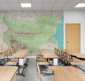 Фототапет Карта на България – Винтидж стил