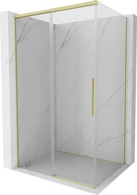 Mexen Rox плъзгаща се душ кабина 110 x 90 см, прозрачна, златисто матова - 8C2-110-090-55-00
