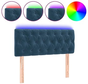 3121988 vidaXL LED Горна табла за легло, тъмносиня, 90x7x78/88 см, кадифе