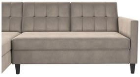 Бежов кадифен ъглов диван Hartford – Støraa