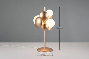 Настолна лампа със стъклен абажур в златисто и бяло (височина 50 cm) Bubble - Trio Select