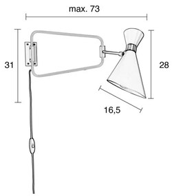 Бяла стенна лампа Shady - Zuiver
