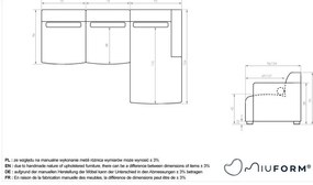Бял ъглов диван (десен ъгъл) Flex Felix – Miuform