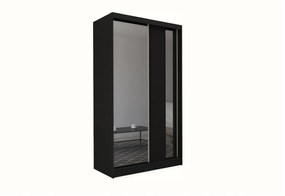 Шкаф с плъзгащи врати и огледало GAJA, 150x216x61, черно