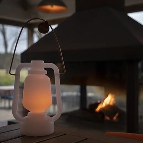 Настолна лампа бяла с ефект на пламък 22 см - Storm Mini