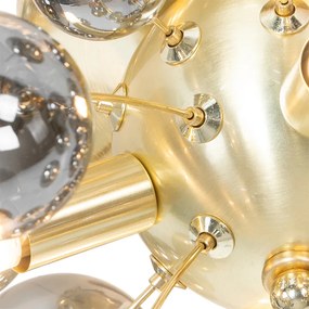 Дизайнерски таванна лампа месинг с опушено стъкло 4-светлина - Explode