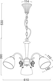 Полилей Giles три светлини