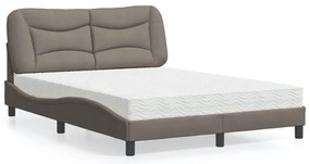 3208524 vidaXL Легло с матрак, таупе, 120x200 см, плат