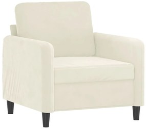 359430 vidaXL Кресло, кремаво, 60 см, кадифе
