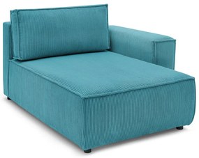 Модулен диван от син велур, десен ъгъл Nihad modular - Bobochic Paris