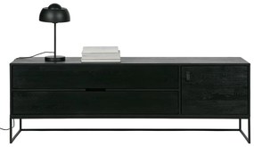 Черна маса за телевизор от масивен ясен 180x61x44 cm Silas – WOOOD