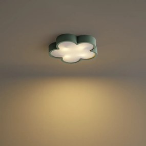 Детска таванна лампа зелена с бяло - Lucille